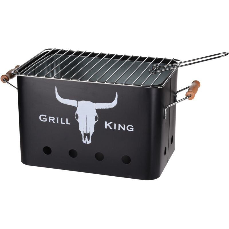 Gratar rectangular, portabil, pe carbuni, grilaj detasabil, 32x20x20cm - imagine 6